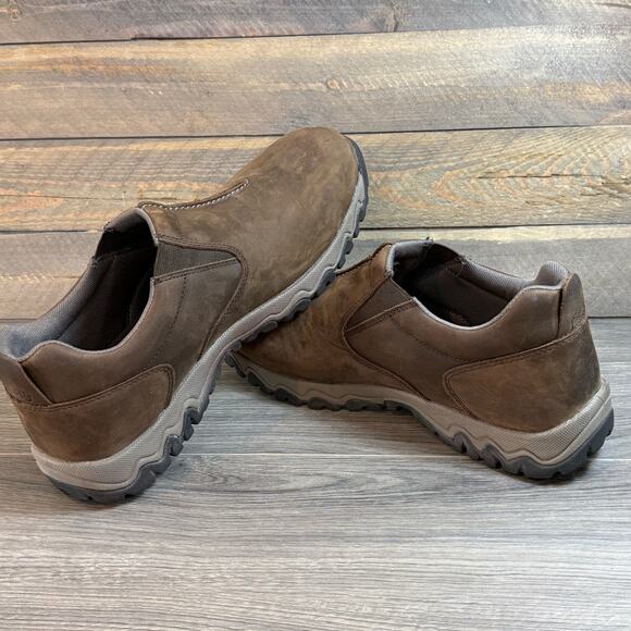 Duluth Wild Boar Leather Smooth Toe Shoe Size 14 Moccasin Slip On Brown Comfort - Picture 12 of 13